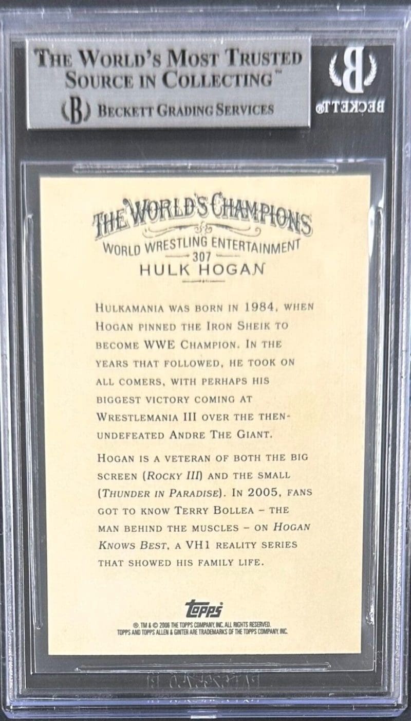 Hulk Hogan 2006 Topps Allen & Ginter #307 Beckett Cert Authentic - Image 2
