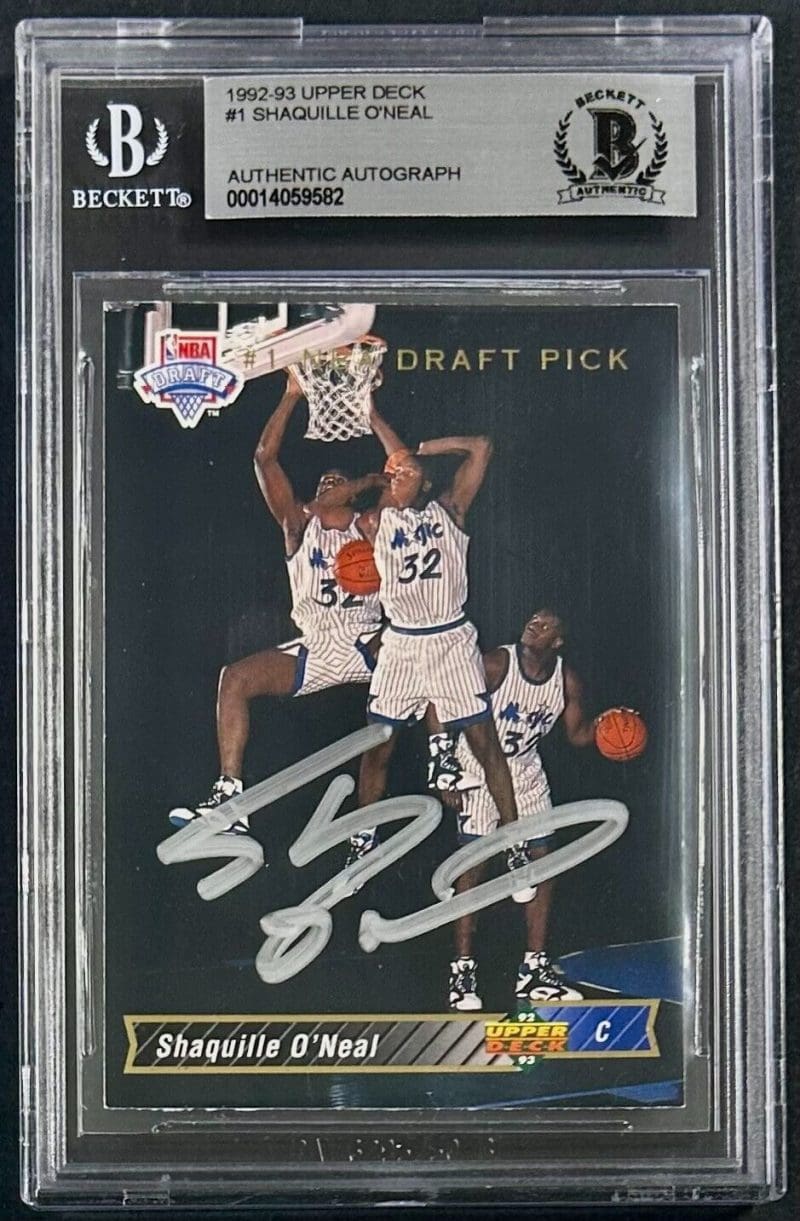 Shaquille O'Neal Signed 1992 Upper Deck #1 RC BAS Beckett Draft Pick