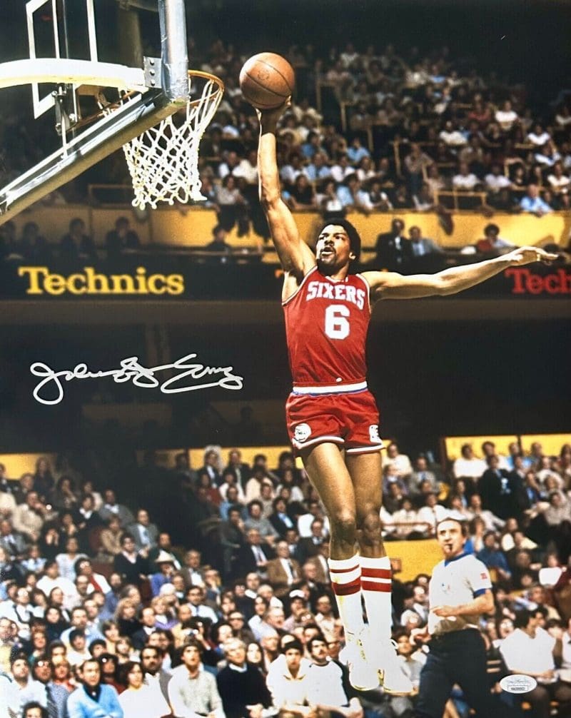 Julius Dr. J Erving Signed Autographed 16x20 Photo JSA Authenticated #2 76'ers