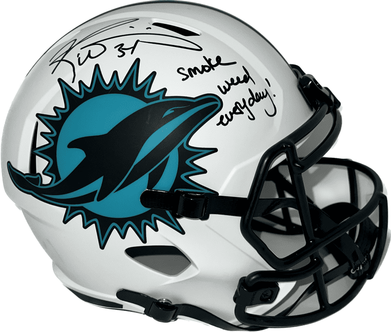Ricky Williams Signed Miami Dolphins Full Size Helmet Lunar Beckett Smoke Weed
