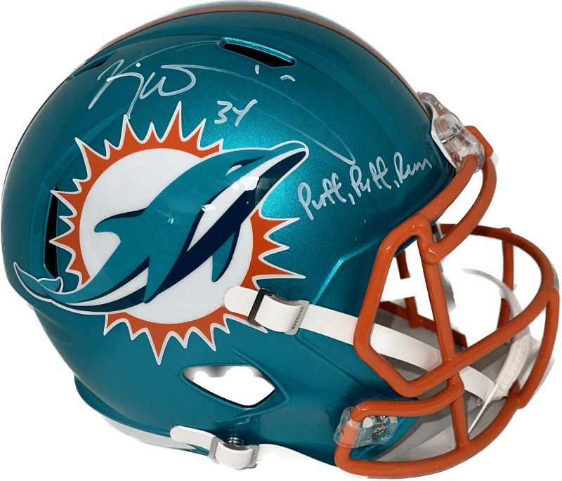 Ricky Williams Signed Miami Dolphins Full Size Helmet Flash Beckett Puff Run