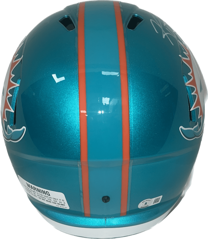 Ricky Williams Signed Miami Dolphins Full Size Helmet Flash Beckett Hitting Hole - Image 2