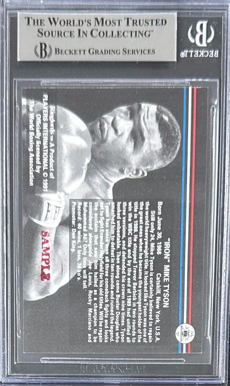 Mike Tyson Signed 1991 Ringlords SAMPLE Card Beckett - Image 2