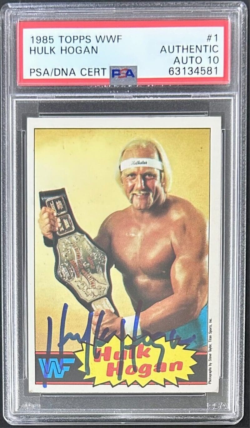 Hulk Hogan Autographed Signed 1985 Topps WWF Card #1 PSA Auto 10 63134581