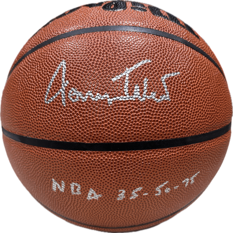 Jerry West Signed Autographed Wilson Basketball JSA Lakers "NBA 35-50-75"