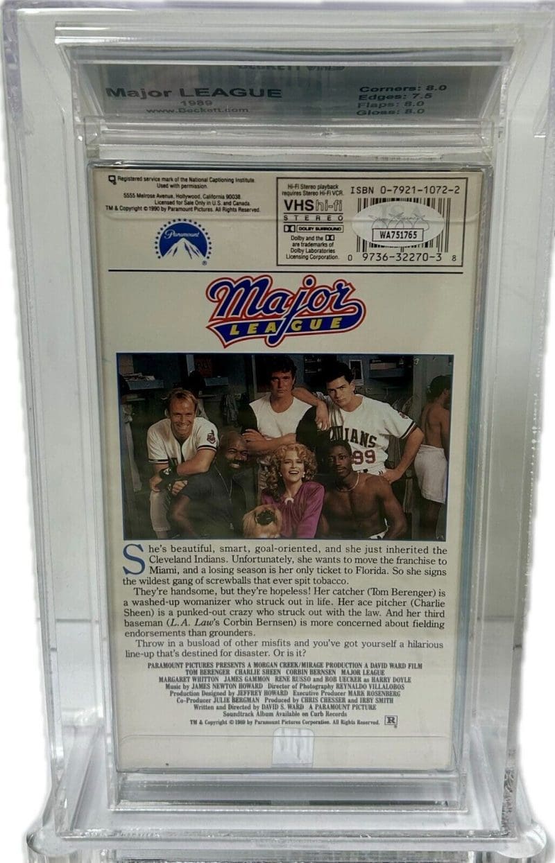 Charlie Sheen Tom Berenger Corbin Bernson Signed VHS JSA Beckett 8 EX+ #1 - Image 4