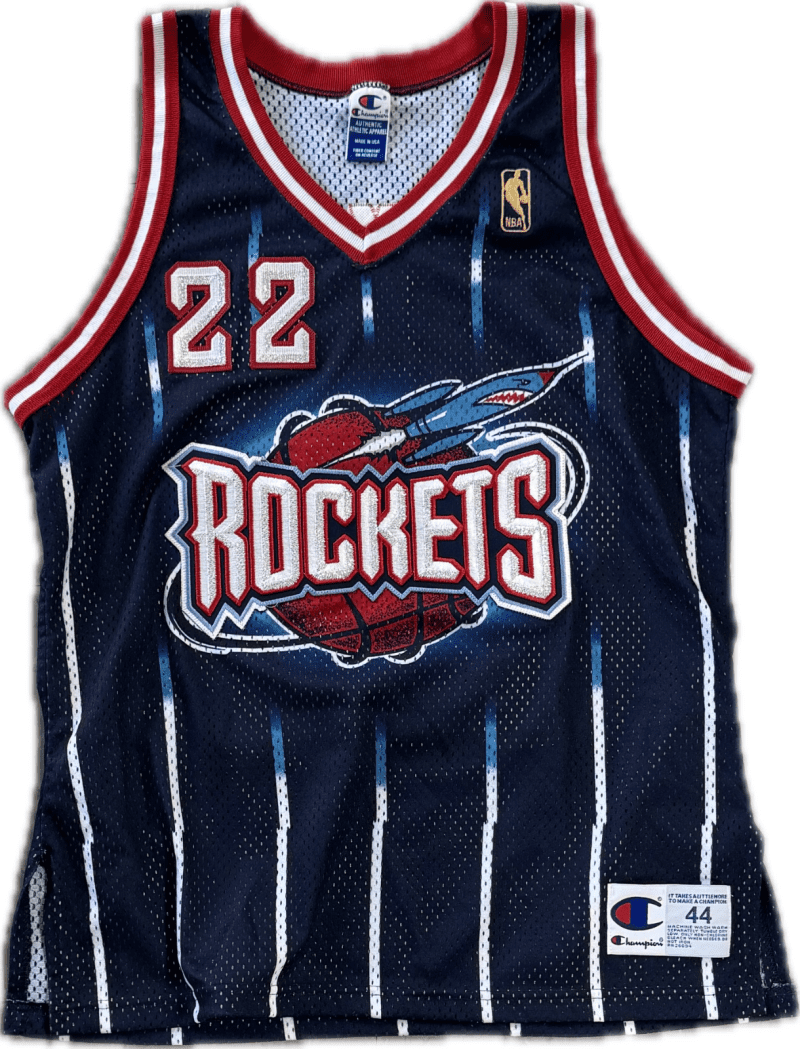 Clyde Drexler Signed Autographed Champions 75th Anniv. Rockets Jersey Beckett - Image 2