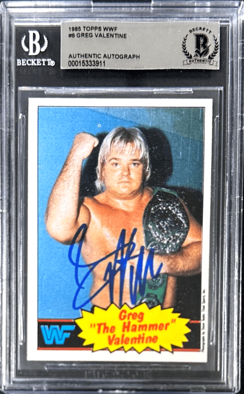 Greg "The Hammer" Valentine Signed 1985 Topps Rookie Card #9 Beckett