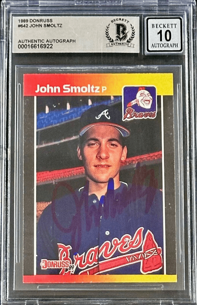 John Smoltz Signed 1989 Donruss Card #642 BAS 16616922 Auto 10