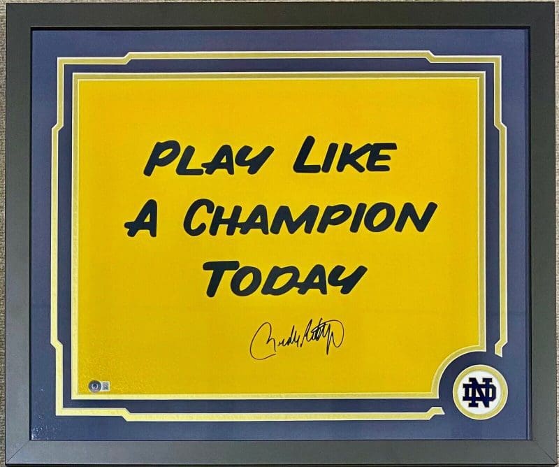 Rudy Ruettiger Signed Autographed Framed 16x20 Photo Beckett Authenticated