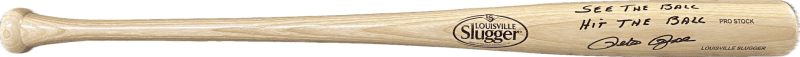 Pete Rose Signed Blonde Louisville Slugger Bat JSA & Rose Holo See Ball Hit Ball
