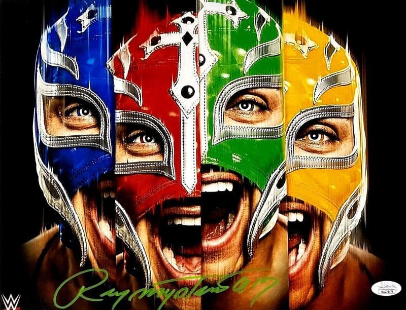 Rey Mysterio Signed Autographed 11x14 Photo JSA Authenticated #2 Green