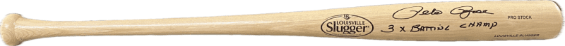Pete Rose Signed Blonde Louisville Slugger Bat JSA & Rose Holo 3x Batting Champ