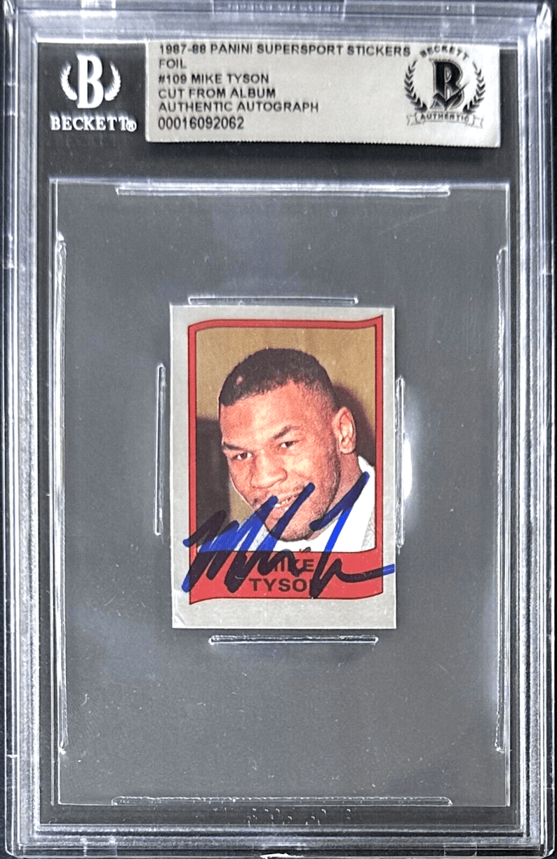 Mike Tyson Signed Autographed 1987-88 Panini Supersport Stickers Foil #109