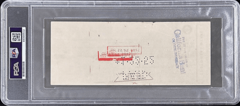 Marilyn Monroe Signed Autographed Check For Prescriptions Drugs PSA/DNA 84996502 - Image 2