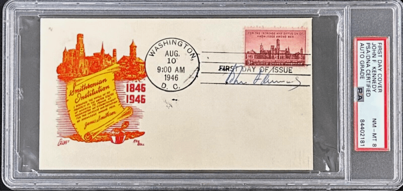 President John F. Kennedy  Signed First Day Cover PSA/DNA 84402181 NM-MT 8