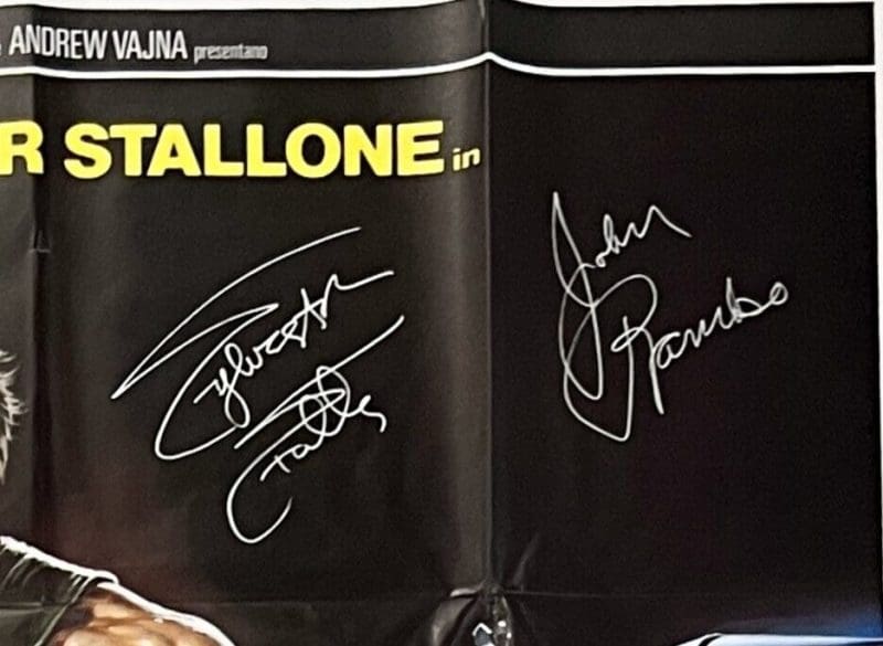 Sylvester Stallone Signed Rambo 2 Original 55x80 Italian Poster BAS AC29820 - Image 2