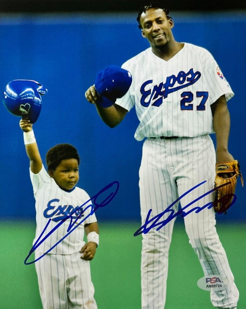 Vladimir Guerrero Sr. & Vladimir Guerrero Jr. Signed Autographed 8x10 Photo PSA