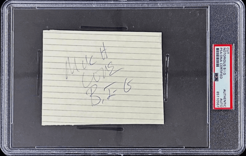 Notorious B.I.G. Signed Autographed Cut PSA/DNA 85110567