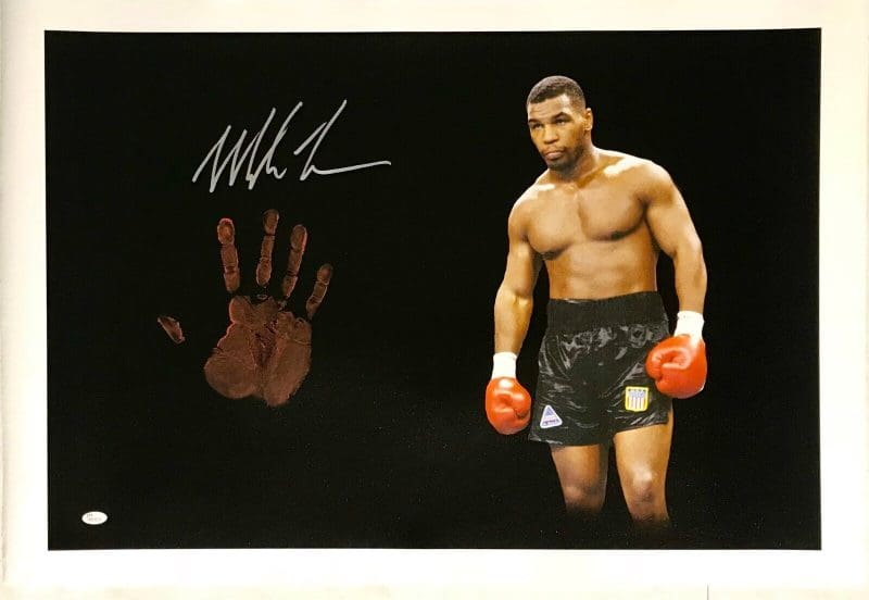Mike Tyson Original Handprint Unstretched 20x36 Canvas Signed JSA #4 WP276714