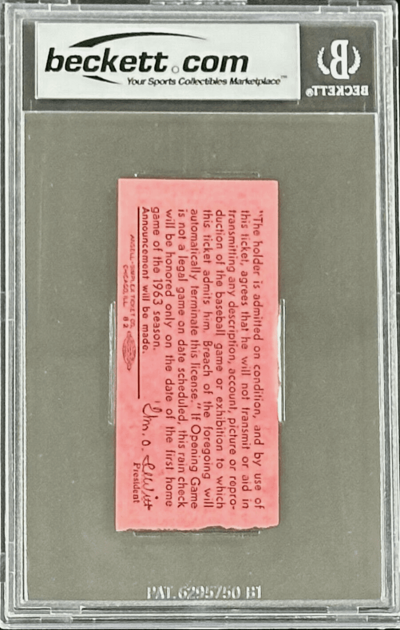 Pete Rose Signed Cincinnati Reds MLB Debut Ticket Stub 4-8-63 BAS 7 NM 16019189 - Image 3