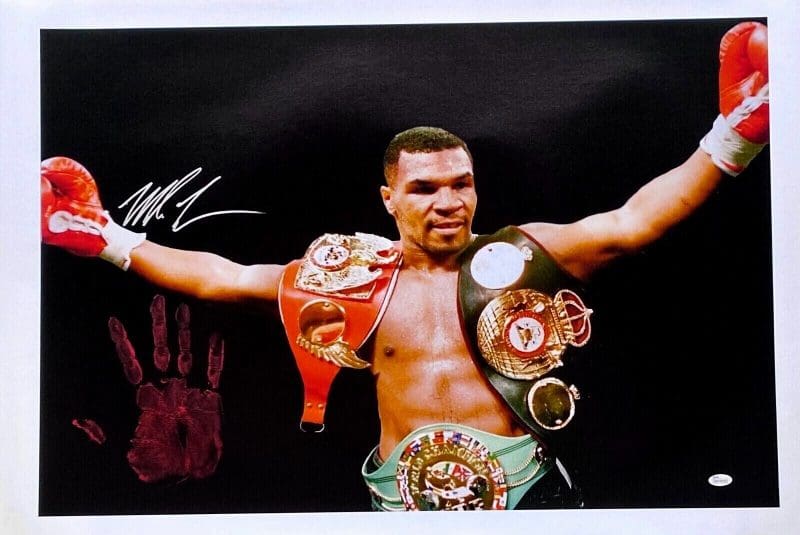 Mike Tyson Original Handprint Unstretched 20x36 Canvas Signed JSA WP276749 3