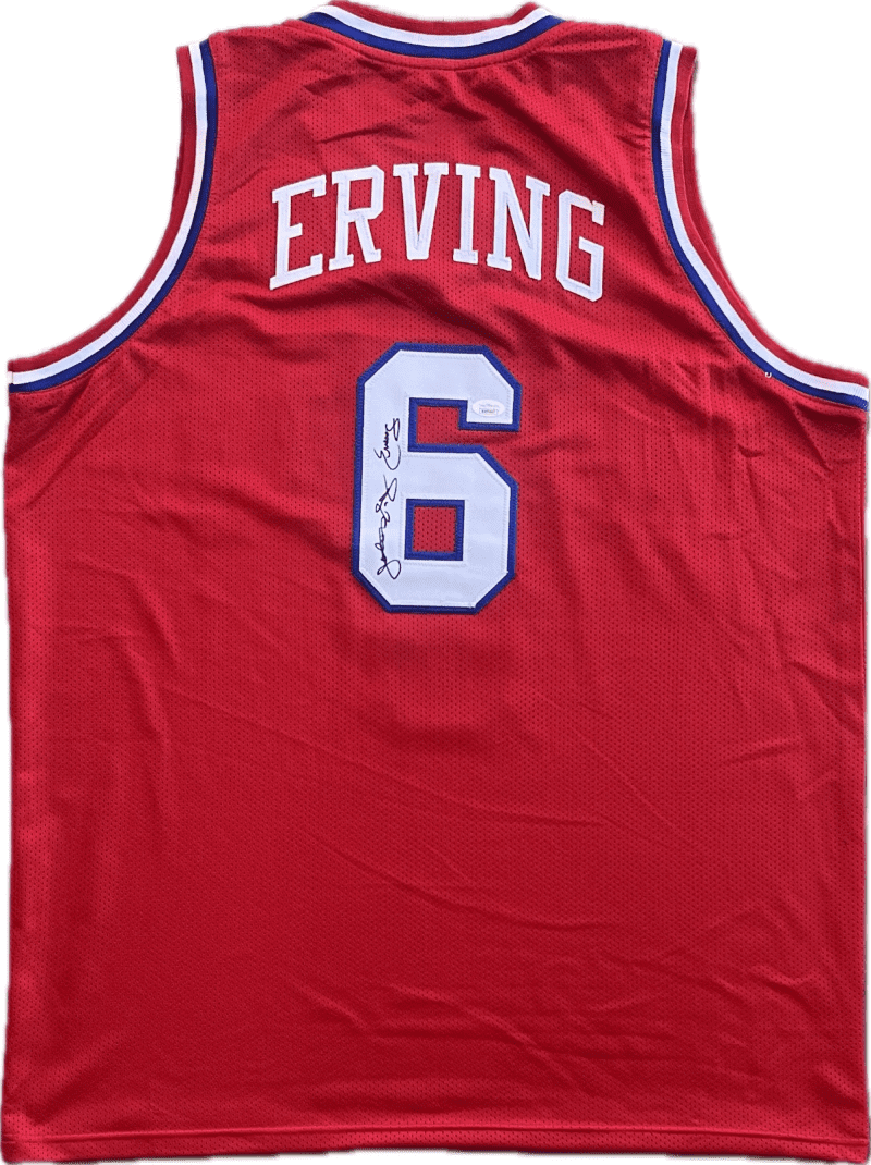 Julius Dr. J Erving Signed Autographed Custom RED/White/Blue #6  Jersey JSA