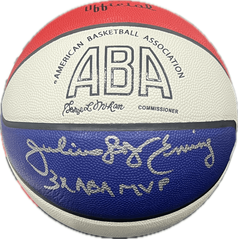 Julius Dr. J Erving Signed Autographed ABA Basketball JSA Authen 3x ABA MVP