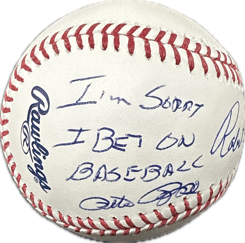 Pete Rose Robert Manfred Signed Sorry Ball OML Baseball JSA Authen V80187