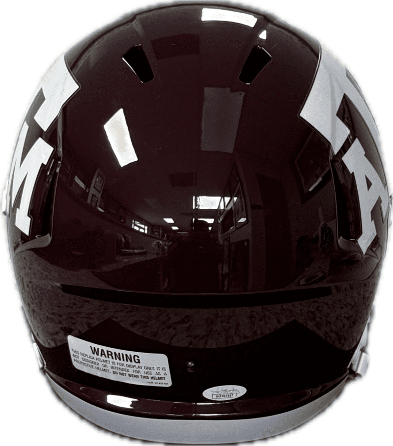 Marcel Reed Signed Maroon A&M Speed Full Size Helmet JSA Authenticated Gig'em - Image 3