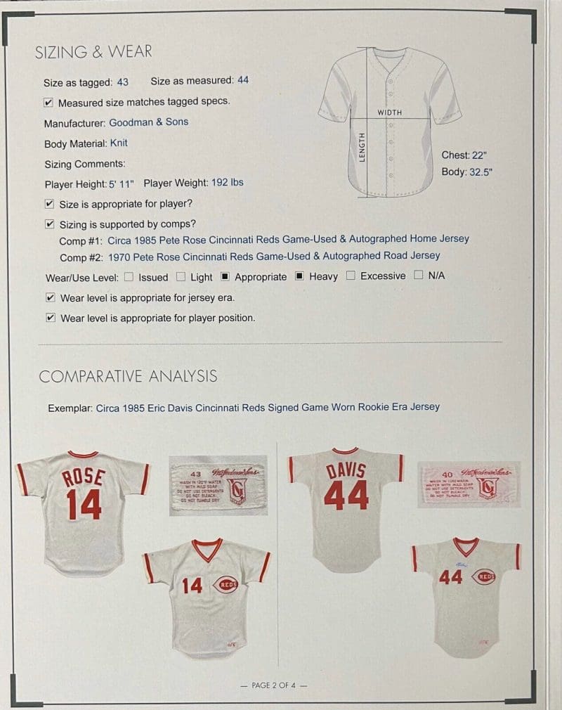 Pete Rose Cincinnati Reds Game Used Home Uniform Authenticated By PhotoMatch.Com - Image 19