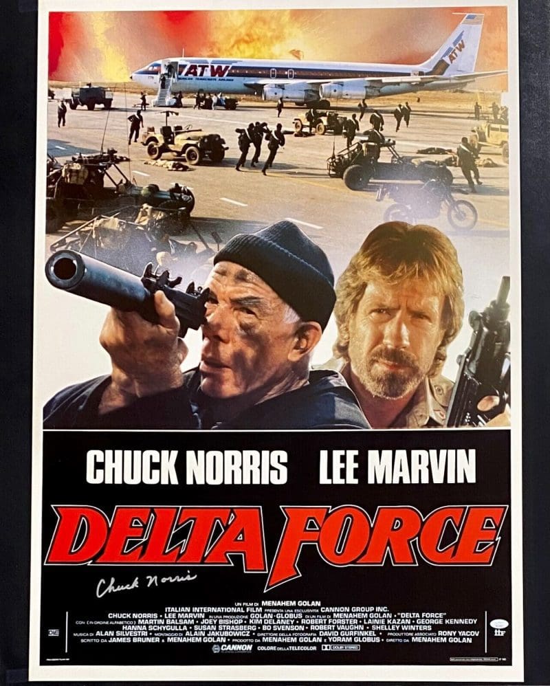Chuck Norris Signed Autographed Delta Force Original Movie Poster  JSA WA216442