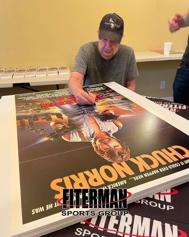 Chuck Norris Signed Forced Vengeance Original Movie Poster  JSA WA216410 - Image 5