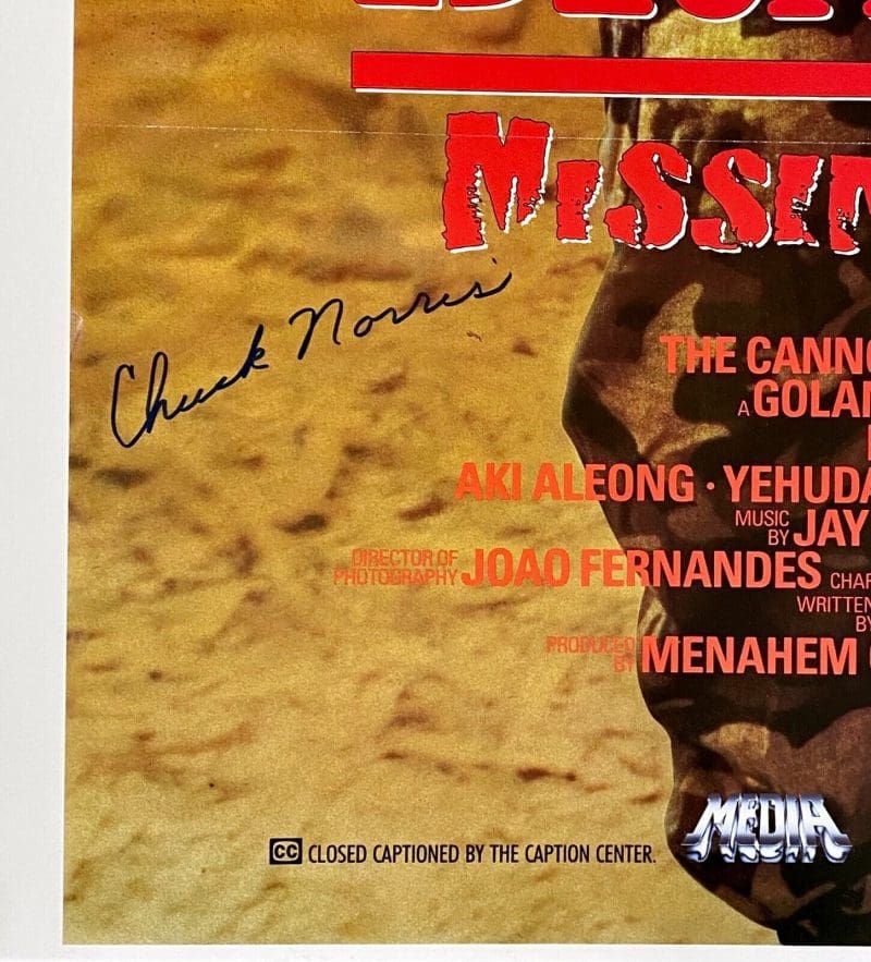 Chuck Norris Signed Braddock Missing In Action III Orig Movie Poster JSAWA216410 - Image 2