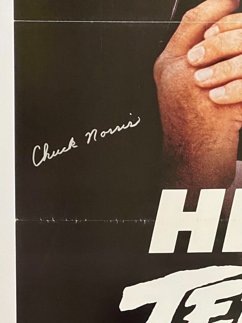 Chuck Norris Signed Hero and the Terrow Original Movie Poster JSA WA216413 - Image 2