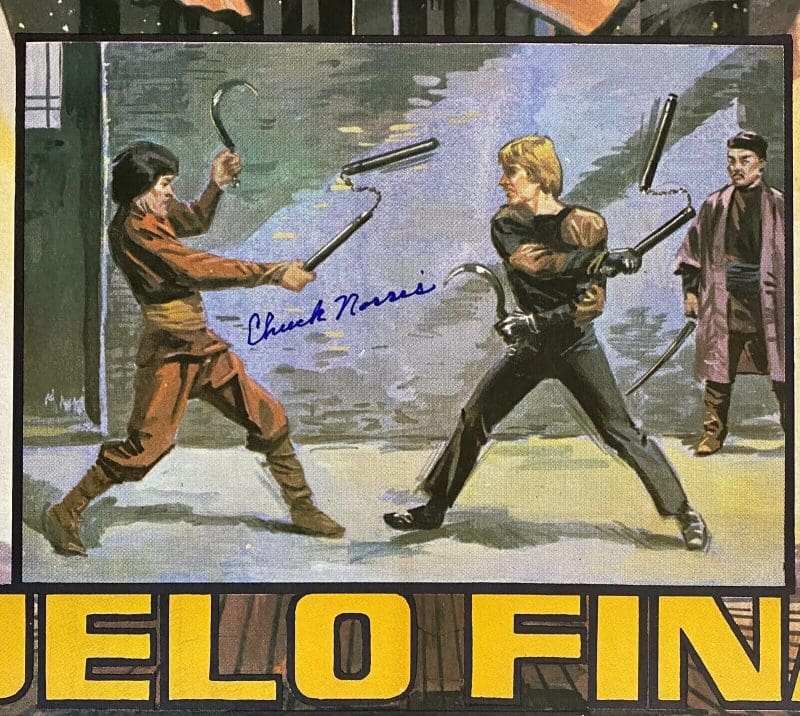Chuck Norris Signed The Octagon Spanish Original Movie Poster JSA WA216447 - Image 2