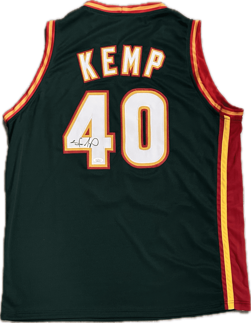 Shawn Kemp Signed Autographed Custom Green/Red/Yellow Jersey JSA Authentic