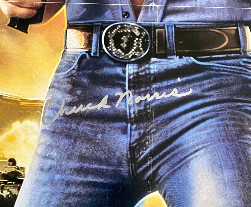 Chuck Norris Signed Autographed Invasion USA Original Movie Poster JSA WA216451 - Image 2