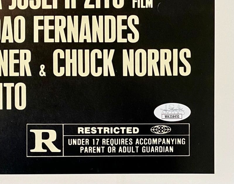 Chuck Norris Signed Autographed Invasion USA Original Movie Poster JSA WA216451 - Image 3
