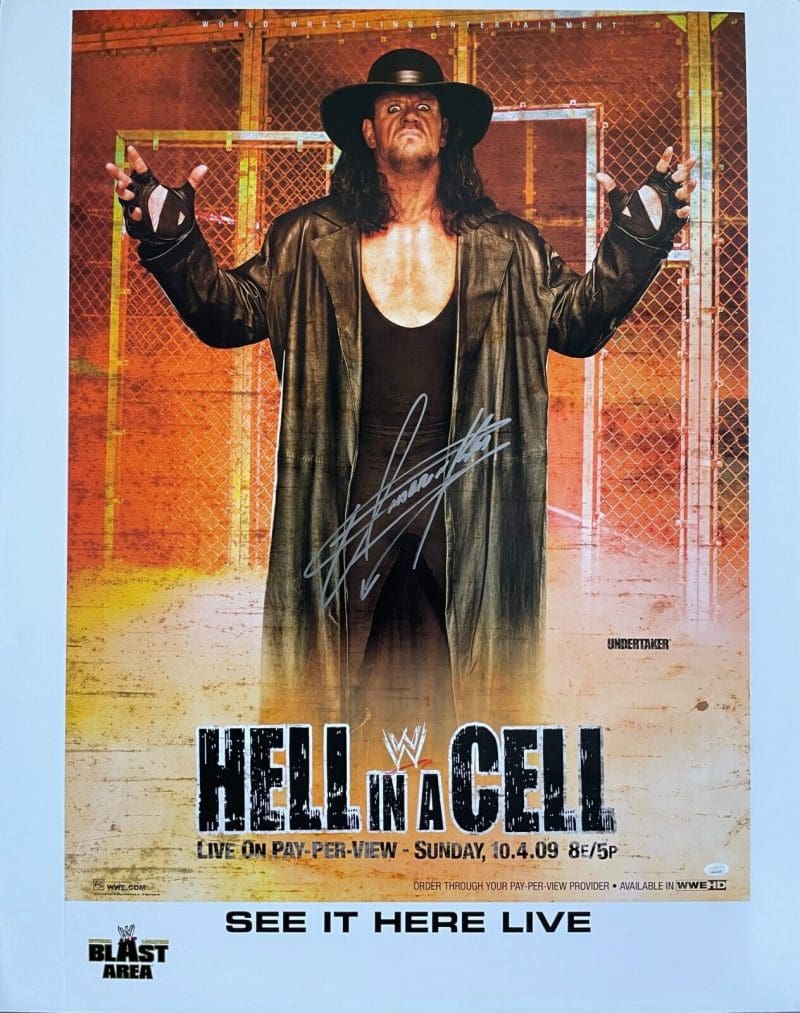 Undertaker Signed Hell In A Cell Original WWE Pay Per View Poster JSA
