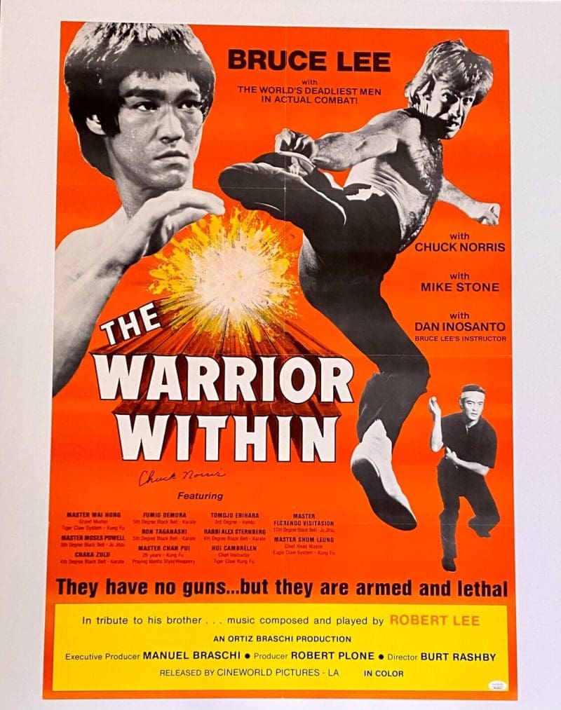 Chuck Norris Signed The Warrior Within Original Movie Poster JSA WA216452
