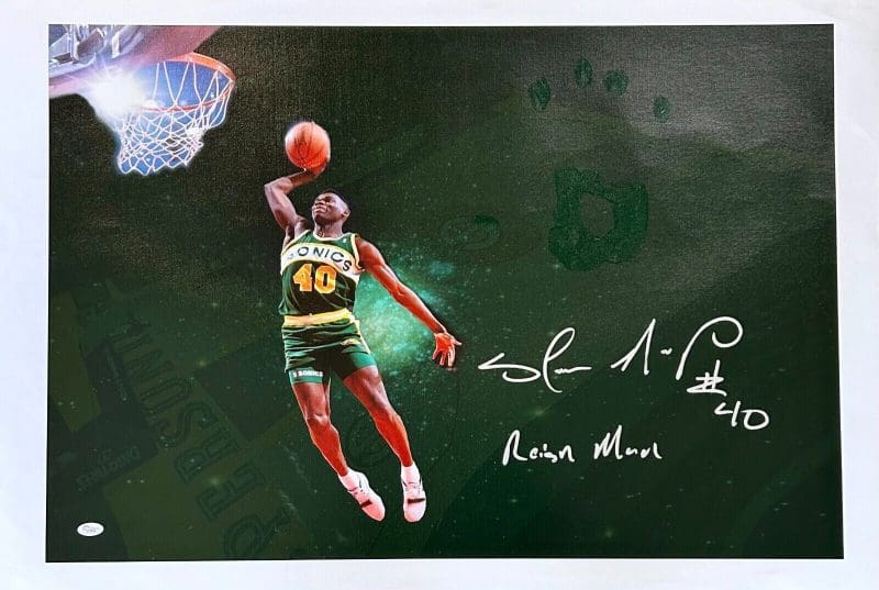 Shawn Kemp Handprint Unstretched 24x36 Canvas Signed JSA Full Letter Z15454