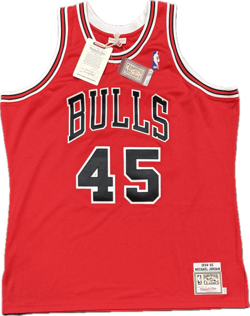 Michael Jordan Signed Mitchell & Ness Chicago Bulls #45 Jersey Upper Deck & GOAT - Image 4