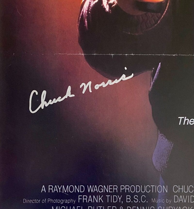 Chuck Norris Signed Code of Silence Original Movie Poster JSA WA216433 - Image 2