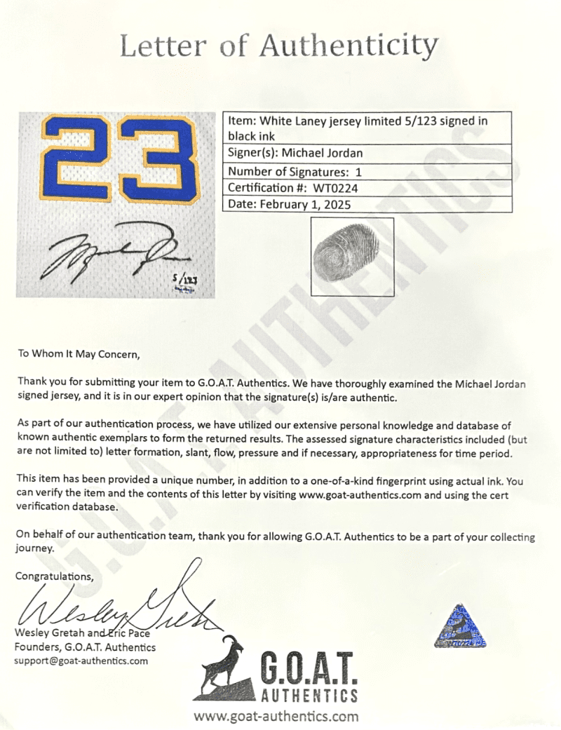 Michael Jordan Signed White Laney High School Jordan Jersey Upper Deck & GOAT - Image 8