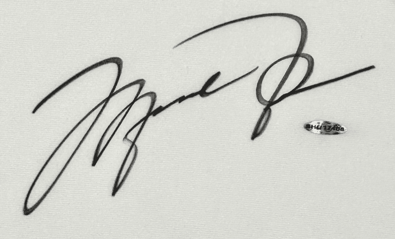 Michael Jordan Signed White Bulls Home Shooting Shirt Upper Deck & GOAT - Image 3