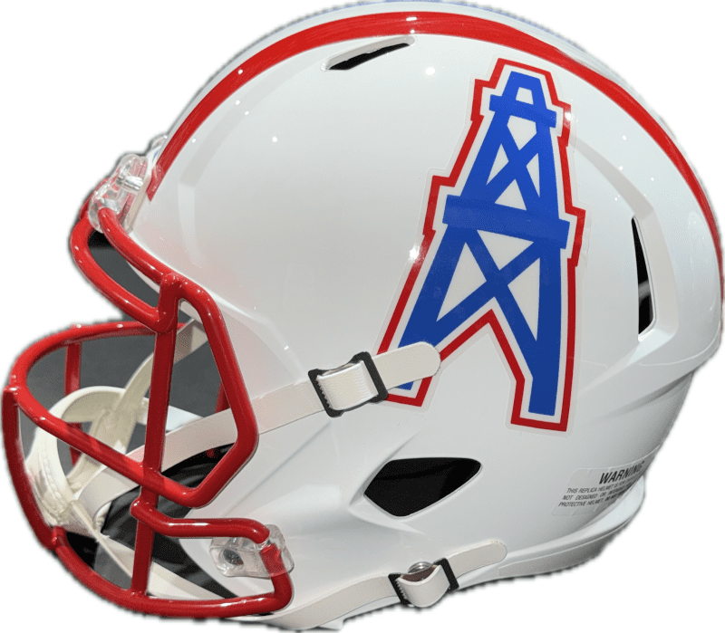 Earl Campbell Signed Oilers Full Size Speed Helmet JSA HOF 91 Red Face Mask - Image 3