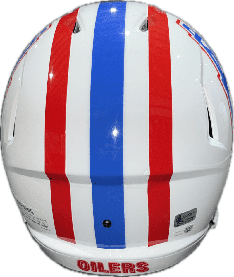 Earl Campbell Signed Oilers Full Size Speed Helmet JSA HOF 91 Red Face Mask - Image 4