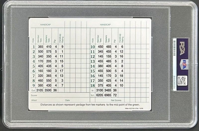 Jack Nicklaus Signed Augusta National Golf Club Scorecard PSA/DNA The Masters - Image 2