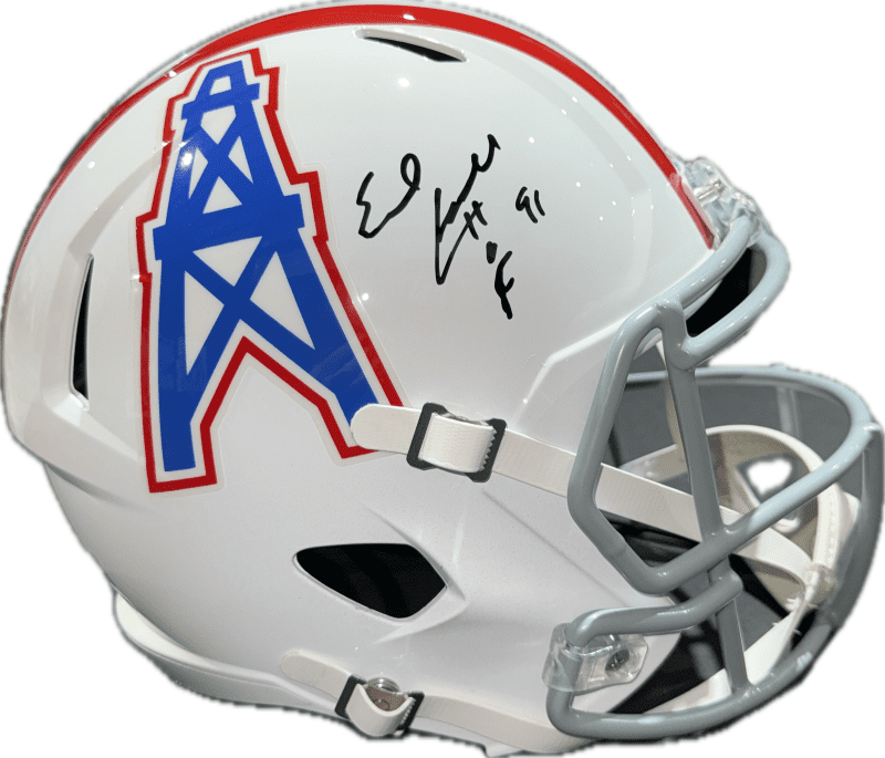 Earl Campbell Signed Oilers Full Size Speed Helmet JSA HOF 91 GRAY Face Mask